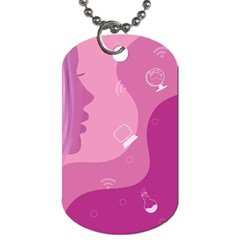 Online Woman Beauty Purple Dog Tag (two Sides) by Mariart