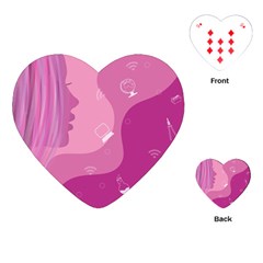 Online Woman Beauty Purple Playing Cards Single Design (heart) by Mariart