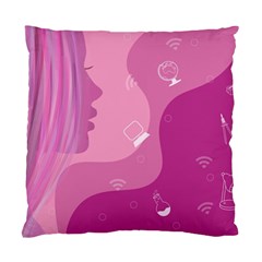 Online Woman Beauty Purple Standard Cushion Case (two Sides) by Mariart