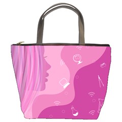 Online Woman Beauty Purple Bucket Bag by Mariart