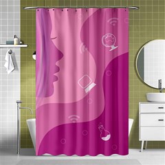 Online Woman Beauty Purple Shower Curtain 48  X 72  (small)  by Mariart