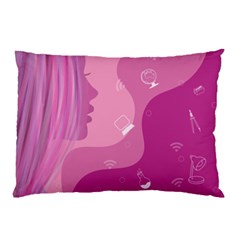 Online Woman Beauty Purple Pillow Case (two Sides) by Mariart