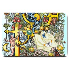 The Illustrated Alphabet - P - By Larenard Large Doormat  by LaRenard