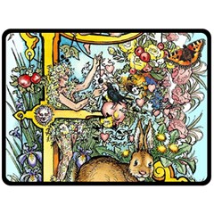 The Illustrated Alphabet - E - by LaRenard Double Sided Fleece Blanket (Large) 