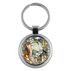 The Illustrated Alphabet - C - By Larenard Key Chain (round)