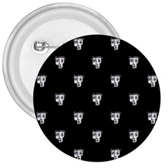 Man Head Caricature Drawing Pattern 3  Buttons