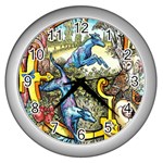 The Illustrated Alphabet - G - by LaRenard Wall Clock (Silver) Front