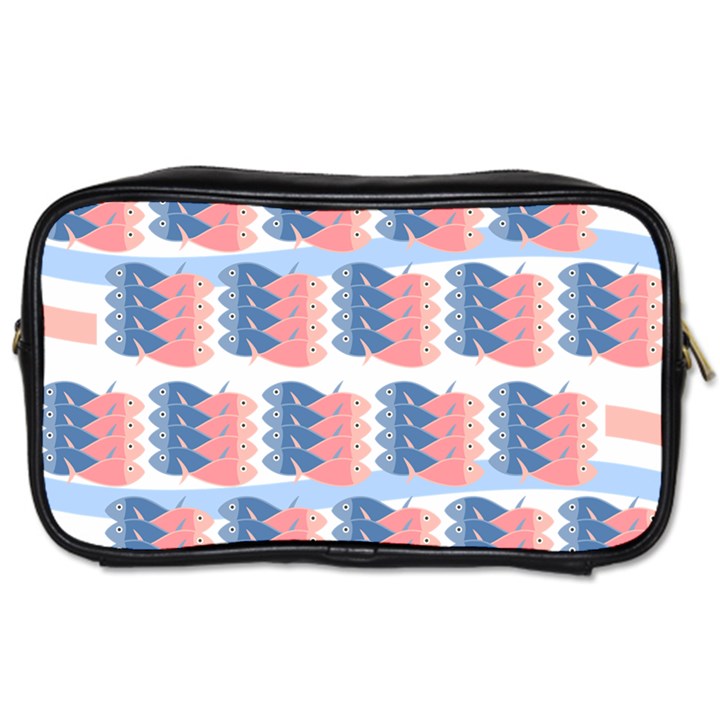 Fish Texture Rosa Blue Sea Toiletries Bag (Two Sides)