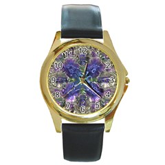 Metallizer Factory Glass Round Gold Metal Watch by Mariart