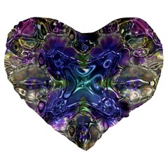 Metallizer Factory Glass Large 19  Premium Heart Shape Cushions by Mariart