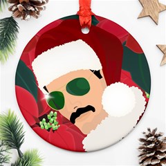 Mr  Bad Guy Santa Ornament (round) by Satokina