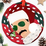 Mr. Bad Guy Santa Round Filigree Ornament (Two Sides) Front