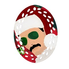 Mr  Bad Guy Santa Oval Filigree Ornament (two Sides) by Satokina