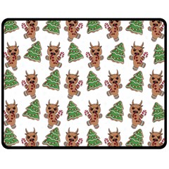 Gingerbread Krampus Fleece Blanket (medium)  by Valentinaart