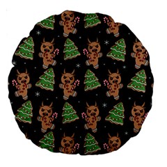 Gingerbread Krampus Large 18  Premium Round Cushions by Valentinaart