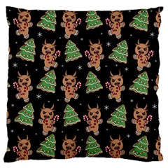 Gingerbread Krampus Large Flano Cushion Case (one Side) by Valentinaart