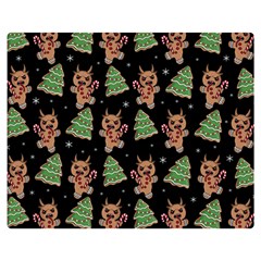 Gingerbread Krampus Double Sided Flano Blanket (medium)  by Valentinaart