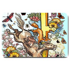 The Illustrated Alphabet - J - By Larenard Large Doormat  by LaRenard