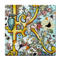 The Illustrated Alphabet - K - By Larenard Tile Coaster by LaRenard