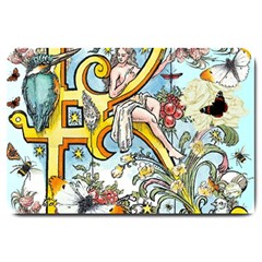 The Illustrated Alphabet - K - By Larenard Large Doormat 