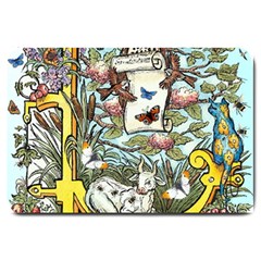 The Illustrated Alphabet - L - By Larenard Large Doormat  by LaRenard