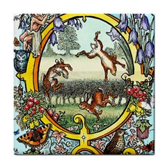 The Illustrated Alphabet - Q - By Larenard Tile Coaster by LaRenard