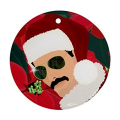 Mr  Bad Guy Santa For Tm Round Ornament (two Sides)