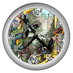 The Illustrated Alphabet - U - By Larenard Wall Clock (silver)