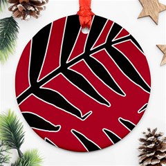 Leaves Silhouette Tropical Style Print Ornament (Round)