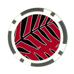 Leaves Silhouette Tropical Style Print Poker Chip Card Guard (10 pack)