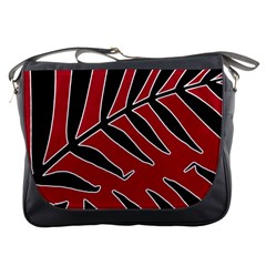 Leaves Silhouette Tropical Style Print Messenger Bag