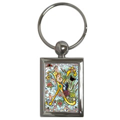 The Illustrated Alphabet - X - By Larenard Key Chain (rectangle)