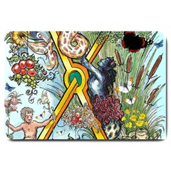 The Illustrated Alphabet - X - By Larenard Large Doormat  by LaRenard