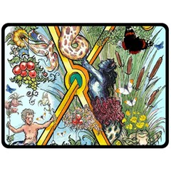 The Illustrated Alphabet - X - By Larenard Double Sided Fleece Blanket (large)  by LaRenard