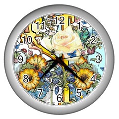 The Illustrated Alphabet - Y - By Larenard Wall Clock (silver)