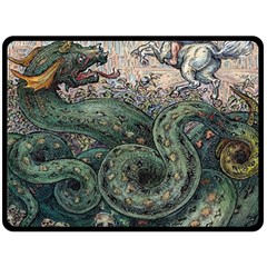 Slay Your Dragons - By Larenard Double Sided Fleece Blanket (large)  by LaRenard