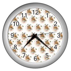 Fox Dahlia - By Larenard Wall Clock (silver) by LaRenard