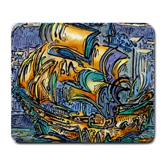 Draculas Ship At Whitby Bay - By Larenard Large Mousepads