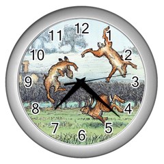 Happy Is The Hare At Morning - By Larenard Wall Clock (silver) by LaRenard