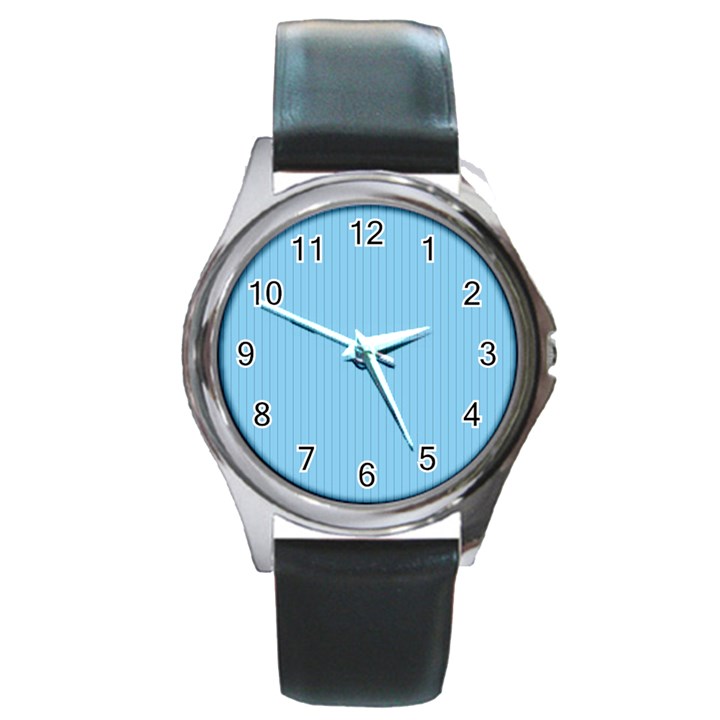 Baby Blue - Round Metal Watch