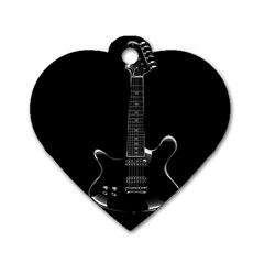 Fractal Guitar Dog Tag Heart (two Sides) by Sparkle