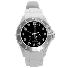 Fractal Guitar Round Plastic Sport Watch (l) by Sparkle