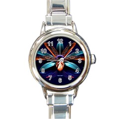 Fractal Flower Round Italian Charm Watch by Sparkle