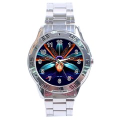 Fractal Flower Stainless Steel Analogue Watch by Sparkle