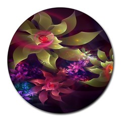 Fractal Flower Round Mousepads by Sparkle