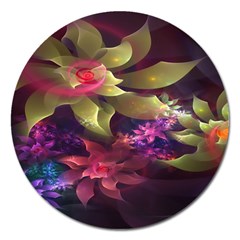 Fractal Flower Magnet 5  (round) by Sparkle