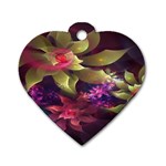 Fractal Flower Dog Tag Heart (One Side) Front