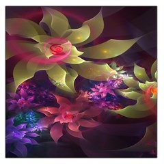 Fractal Flower Large Satin Scarf (square) by Sparkle