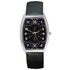 Fractal Mandale Barrel Style Metal Watch by Sparkle