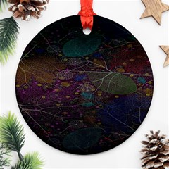 Fractal Leafs Round Ornament (two Sides) by Sparkle